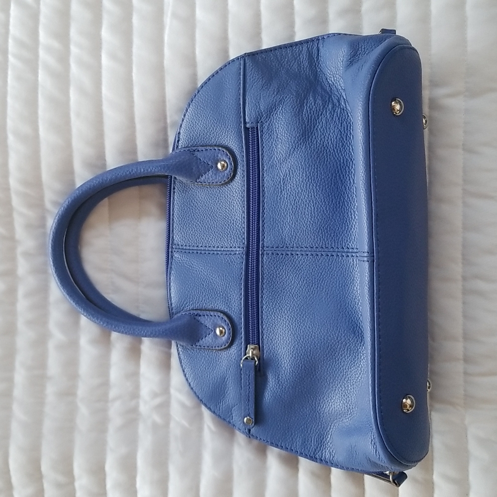 Tignanello Classic Top Handle Royal Blue Leather Satchel